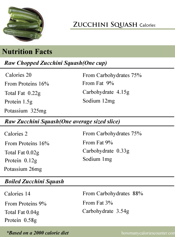 Zucchini Squash Calories