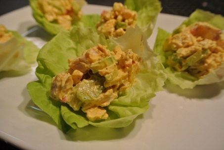 Curried chicken and apple lettuce wraps