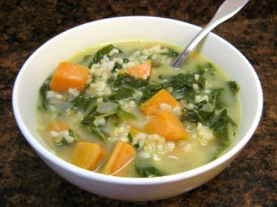 Kale and sweet potato soup