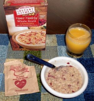 Heart Healthy Whole Grain Cranberry Instant Oatmeal